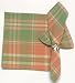 Durable Hand Woven 100% Cotton Peach and Green Plaid Napkins 22x22 Inches Set of 12
