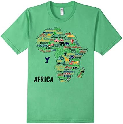 Men's Africa Map T-Shirt Small Grass