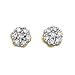 14K Yellow Gold 1/4 ct. Diamond Cluster Flower Earrings