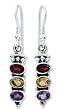 Garnet and citrine earrings, 'Indian Glow' 0.2" W 1.6" L