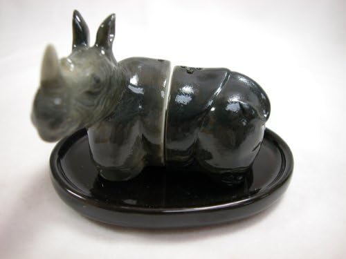 Animal Tracks Miniature Porcelain Animal Rhino Salt & Pepper Shaker Set #SAP1106