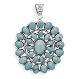 .925 Sterling Silver Oxidized Turquoise Pendant 41dfKxlWm L. SL160 .925 Sterling Silver Oxidized Turquoise Pendant