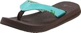 Sanuk Womens Yoga Mat Flip Flop,Aqua,8 M US