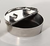 Aschenbecher Ascher Klappaschenbecher rund silber