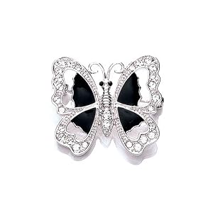 CHIC 4005/2 - Broche de mujer de rodio (bañado) con 23 cristales