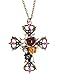 FOONEE Fashion vintage cross with rose and skull pendant With Chain