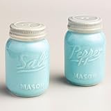 Blue Mason Jar Salt and Pepper Shakers