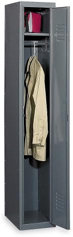 EDSAL Flush-Front Silent 1-Tier Locker - 12x18x72" - 1 Locker Wide - Add-On - Unassembled - Gray