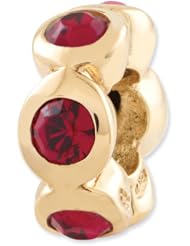 Sterling Silver Gold plated Reflections July Swarovski Elements Bead