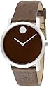 Movado Men's Museum Brown Leather Strap Brown Dial Watch #0606221