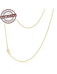 18" Rope Chain Necklace 0.85 mm width in 14K Yellow gold - Free Shipping