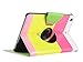 iPad Mini case, iPad Mini 2/3 Case - ULAK 360 Rotating PU Leather Stand Case Cover with Auto Sleep/wake Function for Apple iPad Mini 1/2/3 (Rotate-Red+Yellow+Pink)