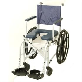 Mariner Rehab Shower Commode Chair Seat Size: 18.25" W x 18.25" D, Wheels: 5" Locking Casters