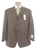 Joe Joseph Abboud Mens Single Breasted 3 Button Brown Wool Suit - Size 40R