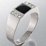 Onyx & Diamond Ring - Mens