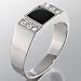 Onyx & Diamond Ring - Mens