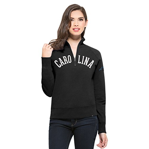 NFL Carolina Panthers Women's 47 Cross Check 1/4-Zip Pullover Jacket, X-Large, Jet Black