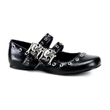 Cute Ballet Flat Shoes Mary Jane Style Gothic Shoes Skull Crossbones Eyelet Detail