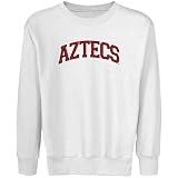 NCAA San Diego State Aztecs Youth White Arch Applique Crew Neck Fleece Sweatshirt