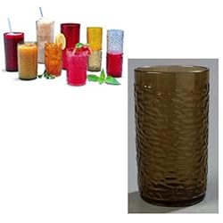 Carlisle Pebble Optic Drinkware Tumblers, 16 ounce, Smoke (One Dozen Dishwasher Safe Break Resistant SAN Plastic Drinking Glasses)