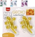4 x 2er-Set Duftgeckos (also insgesamt 8 Geckos) # Lufterfrischer Gecko mit Saugnapf # Gekko klebt an allen rutschigen Oberflächen # 6 Wochen Duft # für Autoscheiben, Badfliesen usw. # vier verschiedene Düfte: Zitrone, Pinie, Meeresfrische und Lavendel # geeignet z.B. für Auto Windschutzscheibe LKW Brummi Kfz Bad Toilette Werkstatt Büro WC