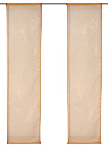 Home Fashion 86518-140 Schiebevorhang 2-er Pack Uni / Organza 245 x 60 cm Preisvergleich
