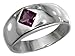 STERLING SILVER DIAMOND SHAPE AMETHYST RING title=