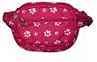 Designer Print Fanny Pack - Raspberry Paw Design (Paw Print Fanny Pack) Adjustable Waist Strap - Raspberry with White Paws