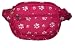 Designer Print Fanny Pack - Raspberry Paw Design (Paw Print Fanny Pack) Adjustable Waist Strap - Raspberry with White Paws