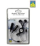 Logic3 Audio Splitter & Earphones (Black)