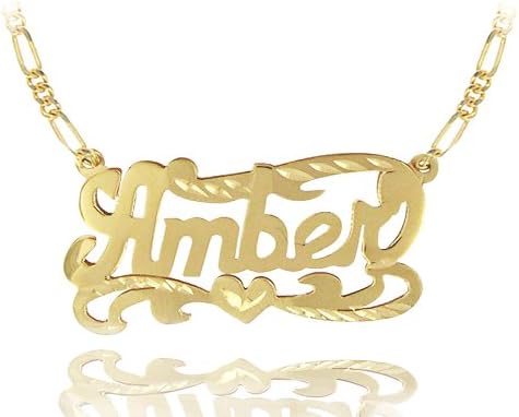 Personalized Name Necklace (Order Any Name) - Sterling Silver w/Gold &amp; Rhodium