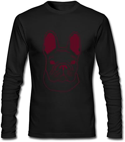 French Bulldog Men's O Neck Long Sleeve T-Shirt Black Size XL