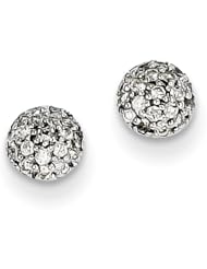14k White Gold G-H SI2 Quality Diamond Button Earrings. Carat Wt- 0.2ct