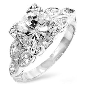 Click here to buy WOMEN'S RINGS STERLING SILVER and VERMEIL W CLEAR CZ - Bella Angela by ToltecTraders.com.
