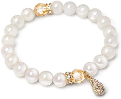Stylejing Women's Bracelet Natural Moonstone Crystal Gracefully Color White