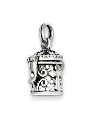 Sterling Silver Antiqued Cross Prayer Box Charm