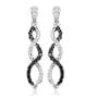 10k White Gold Black and White Diamond Infinity Earrings (1/4 cttw)