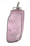 Sterling Silver Wire Wrapped Kunzite Pendant.