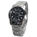 SEIKO Men's Titanium Alarm Chronograph Watch with Black Dial. Model: SNA113