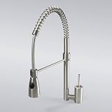 Euro Modern Contemporary 20 Pull Out Spray Kitchen Sink Faucet Brushed Nickel