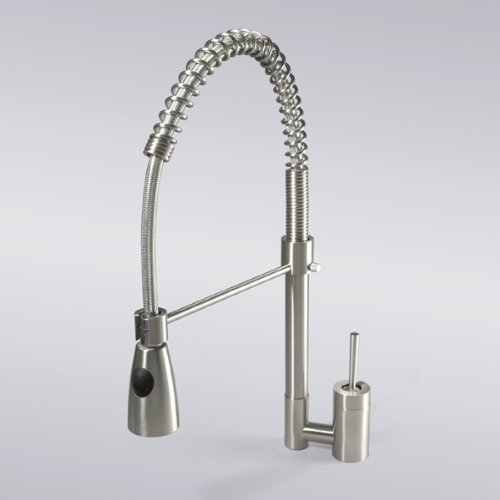 Euro Modern Contemporary 20 Pull Out Spray Kitchen Sink Faucet Brushed Nickel