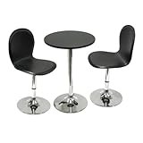 IMAGE OF 3 pc Bistro Set with 2 Swivel Chairs in Black and Polished Finish
