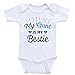 Aunt Baby Clothes My Aunt is My Bestie Cute Onesies for Boys Girls (6mo-Short Sleeve, Blue Text)