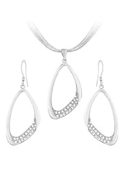 Sterling Silver CZ Unique Drop Set (Chain Not Included)