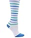 Nurse Mates Women's Compression Trouser Socks, Blue Stripes, XX