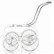 Inglesina Classica Stroller Frame with Basket, Chrome and Ivory