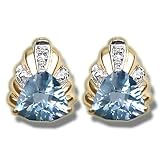 .01 CT 6MM TRILLION AQUA EARRING