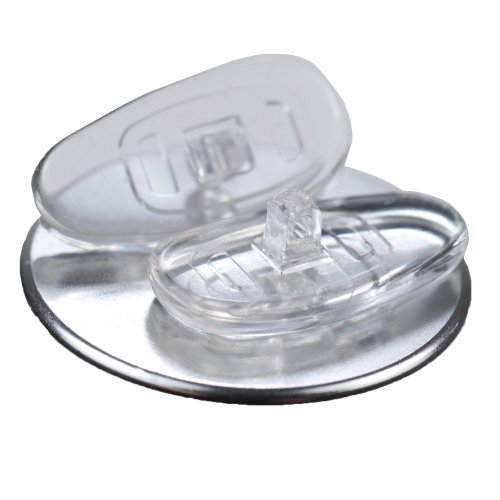 10 Pair D-Shape Screw-on or Click-on Silicone Nose Pads 15 mm (10 PAIR, D SHAPE 15MM SCREW ON)