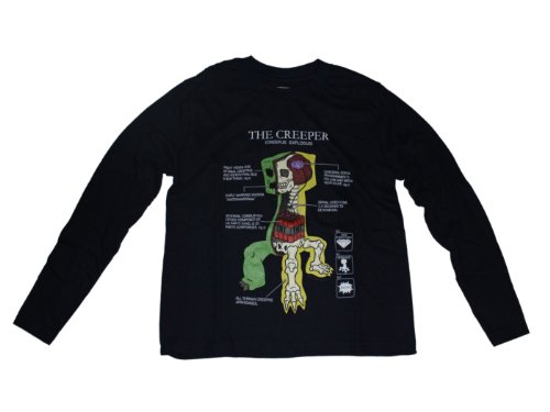 Minecraft Big Boys' 8-20 Creeper Anatomy Youth Long Sleeve T-Shirt