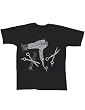 Hairdresser Tools: Blow Dryer and Scissors Faux Jeweled Black T-Shirt